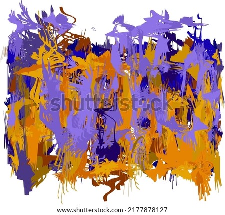 Multicolored, bright image in chaos art style.