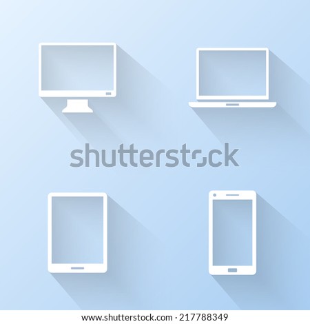 Flat device icons. Vector illustration