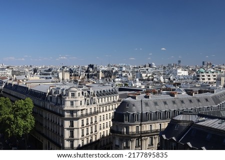 panoramic view over the roofs of Paris
