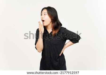 WOW exciting gesture of Beautiful Asian Woman Isolated On White Background