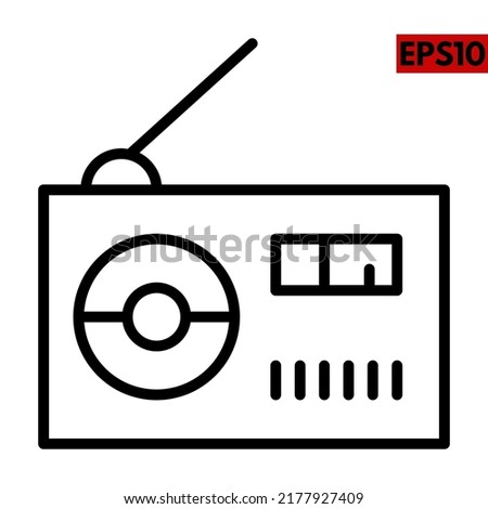 Illustration of Radio Line Icon