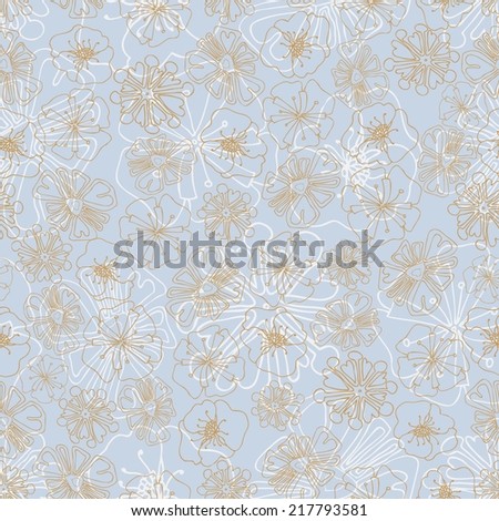 vector seamless pattern with abstract flowers, colorful 