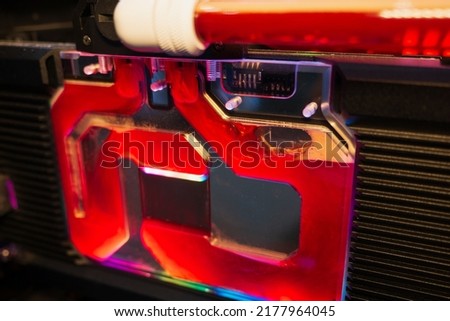 Water cooling system for computer graphics card.