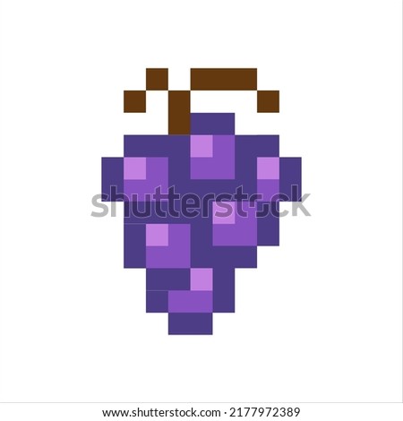 pixel art illustration draw artwork bit design character icon symbol fruits of grape