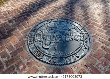 California seal street lid on the brick street