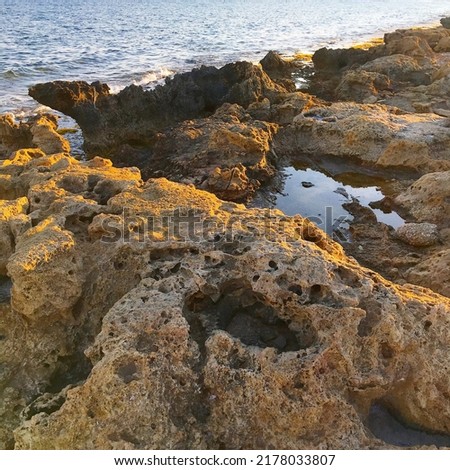 Rocks on sea shore in Cyprus