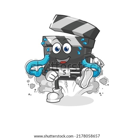 the clapboard runner character. cartoon mascot vector