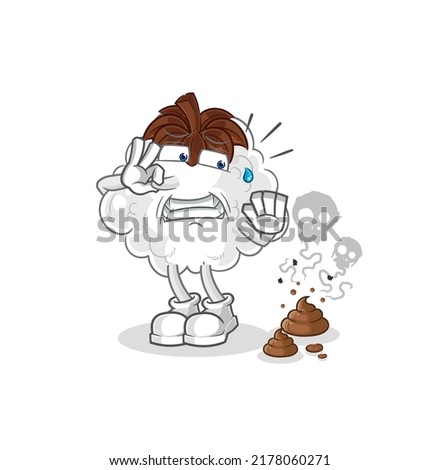 the cotton with stinky waste illustration. character vector
