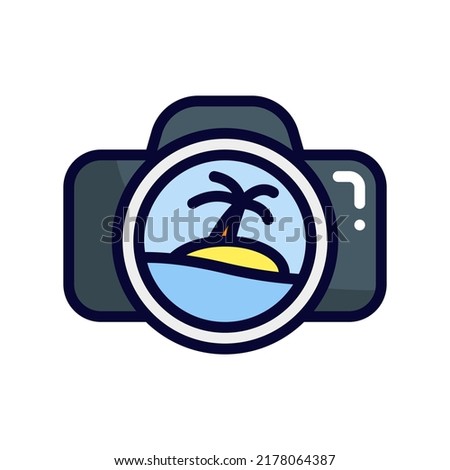 camera filled line style icon. vector illustration for graphic design, website, app. EPS 10