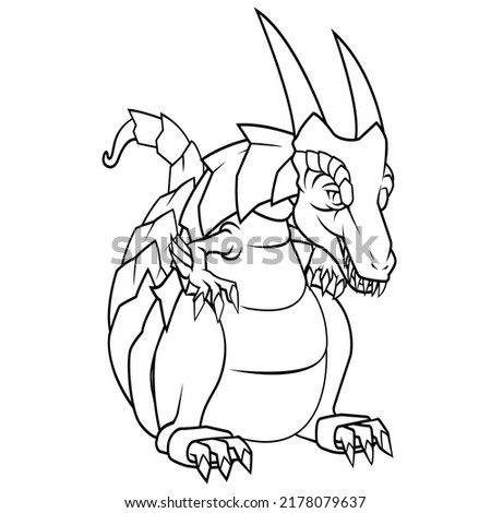 Dragon cartoon character coloring page