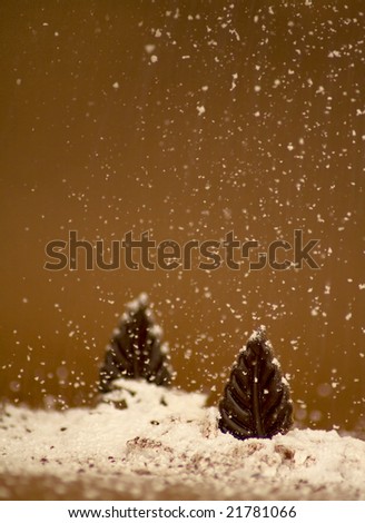 chocolate trees with sugar snow