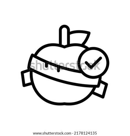 Diet Icon. Line Art Style Design Isolated On White Background