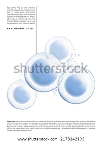 Vector Abstract Transparent Atom, Cell, Nutrition or Collagen Element 3D Illustration for Beauty and Healthcare Poster, Product Packaging, or Advertisement Background. Royalty-Free Stock Photo #2178142193