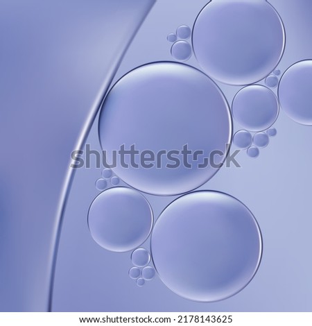 Vector Realistic Macro Beauty and Cosmetics Clear Gel or Foam Bubbles Element 3D Illustration for Poster, Book Cover or Advertisement Background. Royalty-Free Stock Photo #2178143625