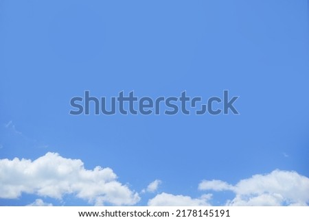 Summer blue sky and clouds. Gradient blue and light white background. Beauty clear cloudy in the sun. Calm bright aerial background. Clear abstract. Wallpaper backdrop.