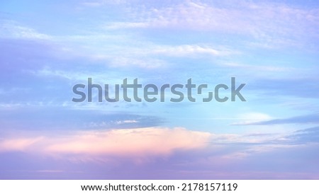 sunset in evening beautiful colorful dramatic sky with cloud, background light sky gradient, concept of lightness, elevation, heavenly space, abode of God, meditative calmness and greatness