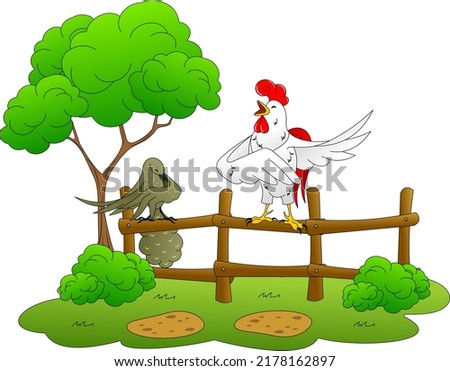 cuckoo and rooster fable characters Royalty-Free Stock Photo #2178162897