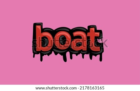 BOAT writing vector design on pink background