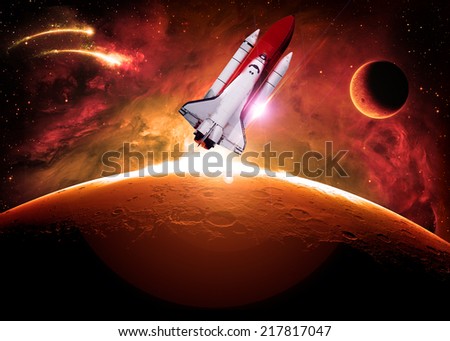 Rocket to Mars - Elements of this Image Furnished By NASA