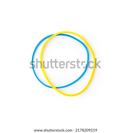 Rubber bands on white background