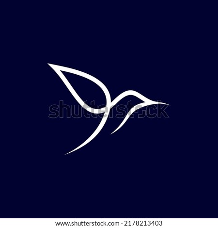 logo design colibri line simple Royalty-Free Stock Photo #2178213403