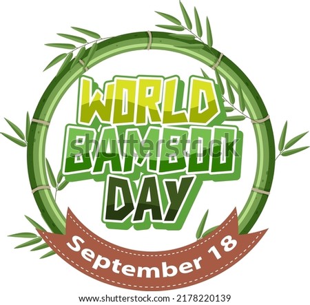 World bamboo day logo banner illustration