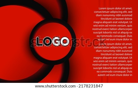 Minimalist Luxury Red and Black Landscape banner Background with free space and modern design