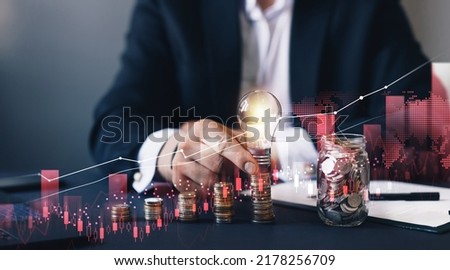 Rising prices and the energy crisis concept. Rising electricity prices worldwide due to the global crisis. Energy crisis that will affect Europe. Royalty-Free Stock Photo #2178256709