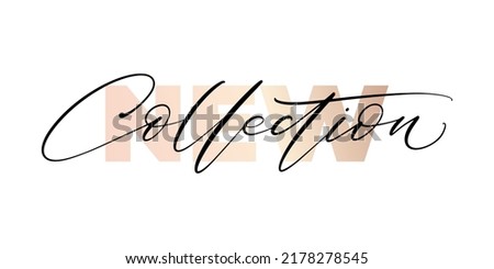 New collection hand written lettering with bold text on white background. Vector illustration. Design for social media, print lables, poster banner etc. Royalty-Free Stock Photo #2178278545