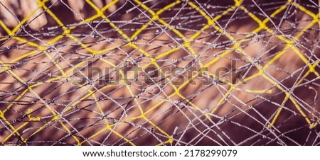 VERTICAL abstract close-up macro real photo beautiful wallpaper. Fisherman rope net texture fiber surface pattern. Futuristic subtle waving lines art modern background. Beige grey light multi colour
