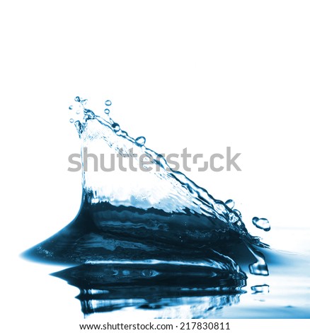 High resolution, beautiful splash of fresh, blue water. Isolated on white background