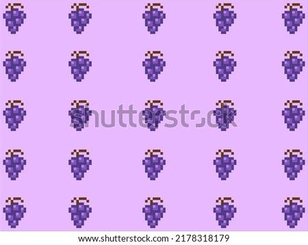 art illustration draw artwork background pixel character icon symbol design pattern fruits concept set of grape