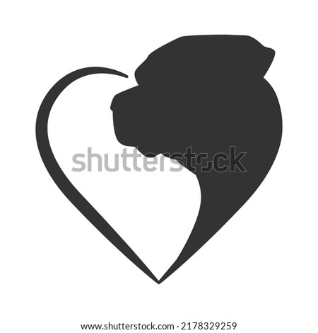 Rottweiler Icon Silhouette Illustration. Dog Vector Graphic Pictogram Symbol Clip Art. Doodle Sketch Black Sign.
