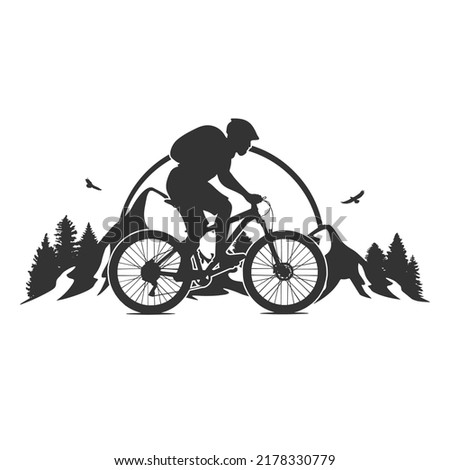 Mountain Bike Icon Silhouette Illustration. MTB Vector Graphic Pictogram Symbol Clip Art. Doodle Sketch Black Sign. Royalty-Free Stock Photo #2178330779