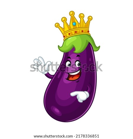 Vector mascot, cartoon and illustration of a eggplant king