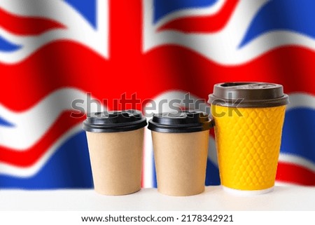 cup of coffee with flag of Great Britain