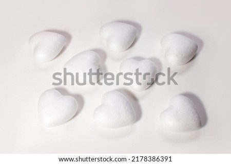 white hearts isolated on white background