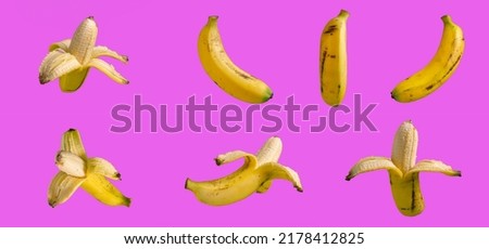single pose yellow bananas isolated image for digital imaging art and other necessities