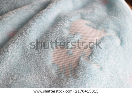 close-up view of a towel with shapes