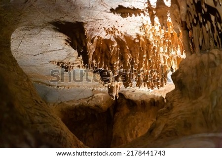Cave of Balzarca. Moravian Karst - the famous caves of the Czech Republic, one of the most famous in Europe. High quality photo Royalty-Free Stock Photo #2178441743