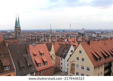 red roof of old town in germany