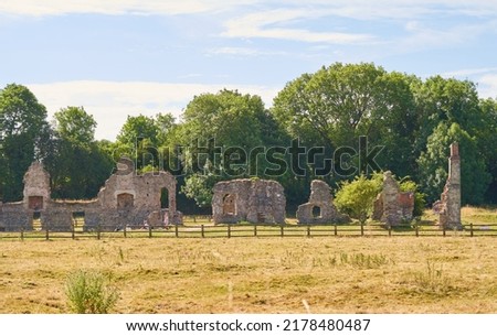 Ruins of an old rural church                               