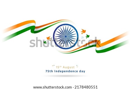 independence day concept with tricolor. Happy independence day. Greeting card design for Indian independence Day. Royalty-Free Stock Photo #2178480551