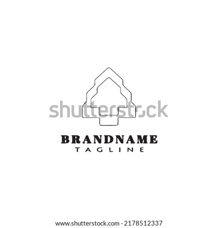 cookie cutter logo concept icon design template black modern isolated vector illustration