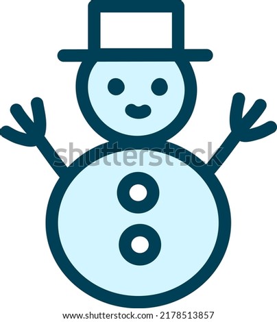 Winter white snowman, illustration, vector on a white background.