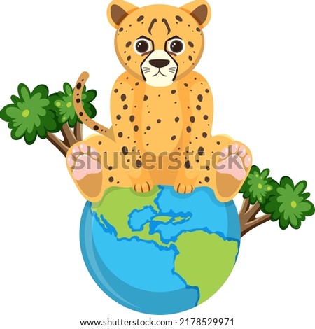 December cheetah day icon on white background illustration
