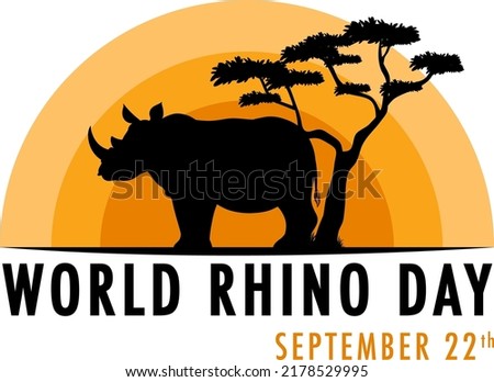 World Rhino Day September 22 Banner illustration