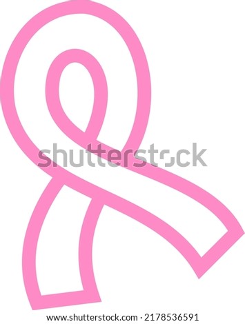 Pink ribbon. Breast Cancer Awareness Month Campaign. Icon design for poster, banner, t-shirt.