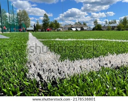 artificial football field in the village
