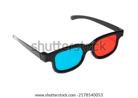 3D cinema glasses isolated on white background.